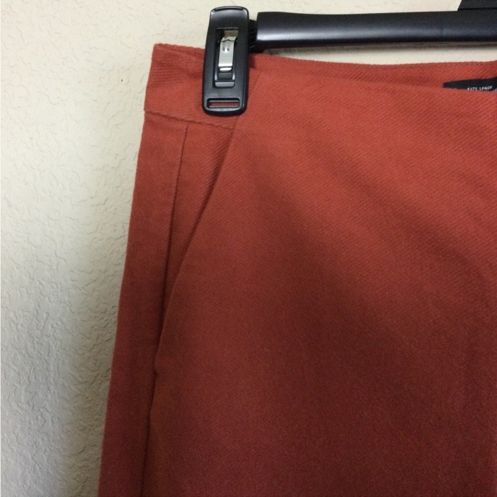 Kate Spade Size 2 Saturday Burnt Orange Cotton Wide Leg Cropped Trousers Pants - Picture 3 of 8